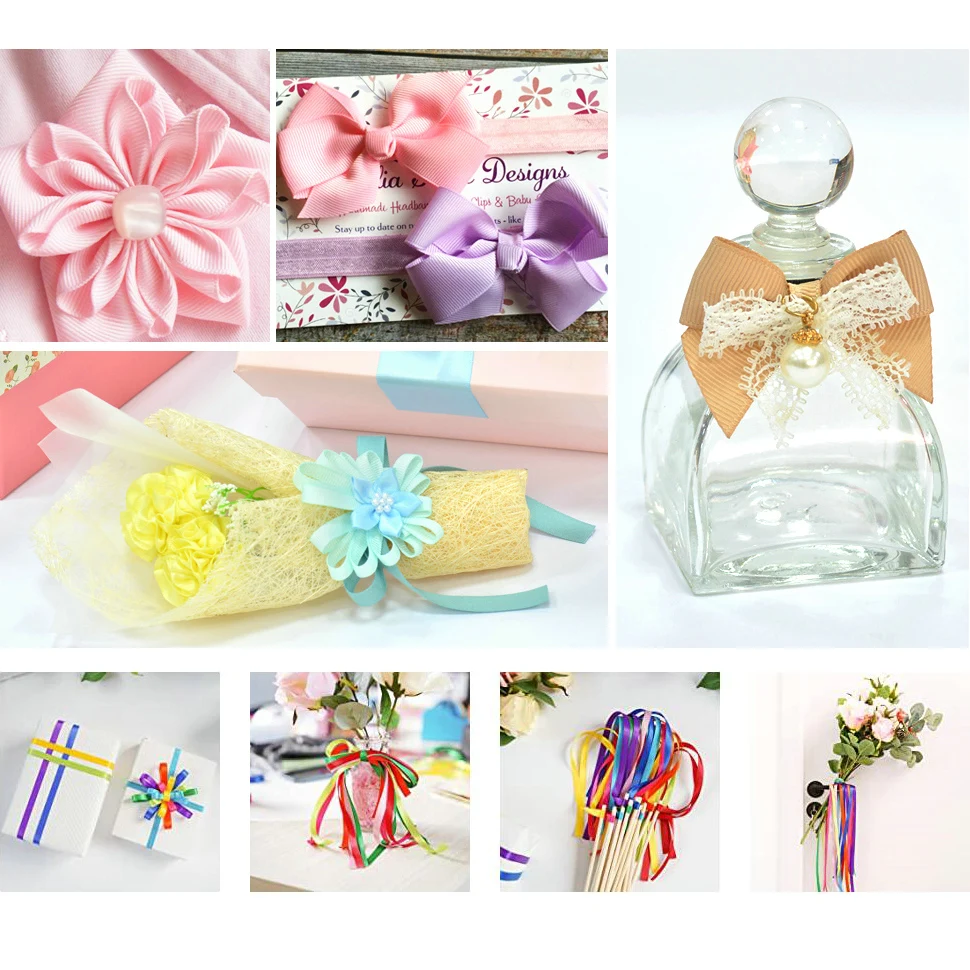 10 Meters Grosgrain Polyester Ribbon for DIY Crafts Gift Wrapping Wedding Christmas Decorations Sewing Supplies Bow Accessories