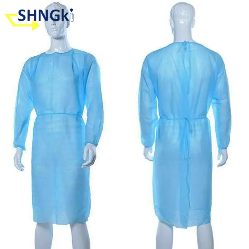 Disposable Isolation Cover Gown Surgical Clothes Uniform Protection Suit Blue/White Color disposable isolation gown