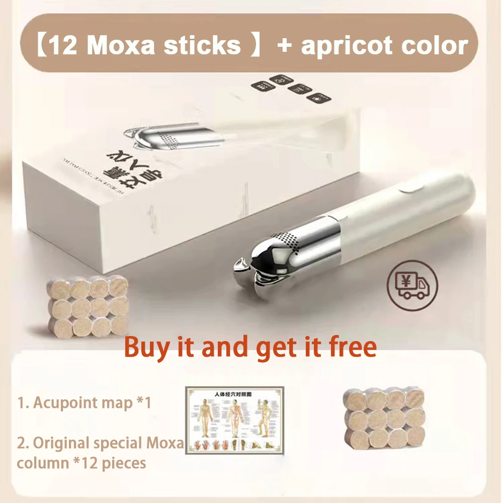 Facial Beauty Massage Device Warm Moxibustion instrument Moxibustion Therapy Wormwood Herb Moxa Stick Rolling acupoint massager