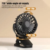 Rechargeable Portable Electric Fan 720° Rotating Hanging Clip Fan Night Light Air Cooler Outdoor Camping Small fans ventilador 1