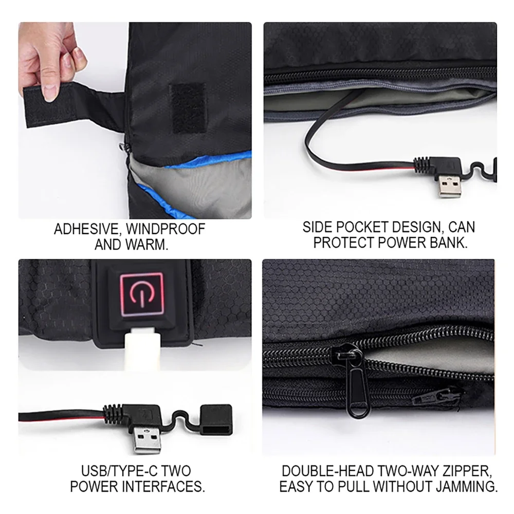 Description Picture 5 of item220x150cm Portable Winter Electric Heating Sleeping Bag 5V Heating Pad Blankets USB/Type-C Power Interface for Camping Hotel Car