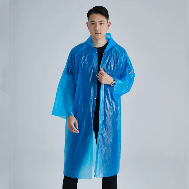 Kültéri Utazási Utazás Poncho Eldobható Esőkabát Elülső Gomb - Image 5