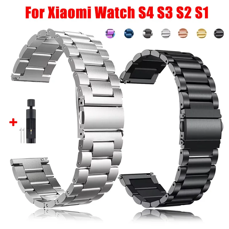 Premium Stainless Steel Watch Strap, 22mm Metal Band, Elegant Replacement Correa