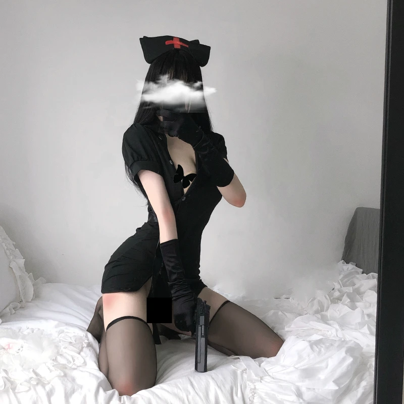 Harajuku Punk Nurse Uniform Ultrashort Dress Sexy Underwear Women Split Skirt Home Sleepwear Cosplay Uniform Showgirl Costumes women lingerie,women lingerie set,women cosplay costume