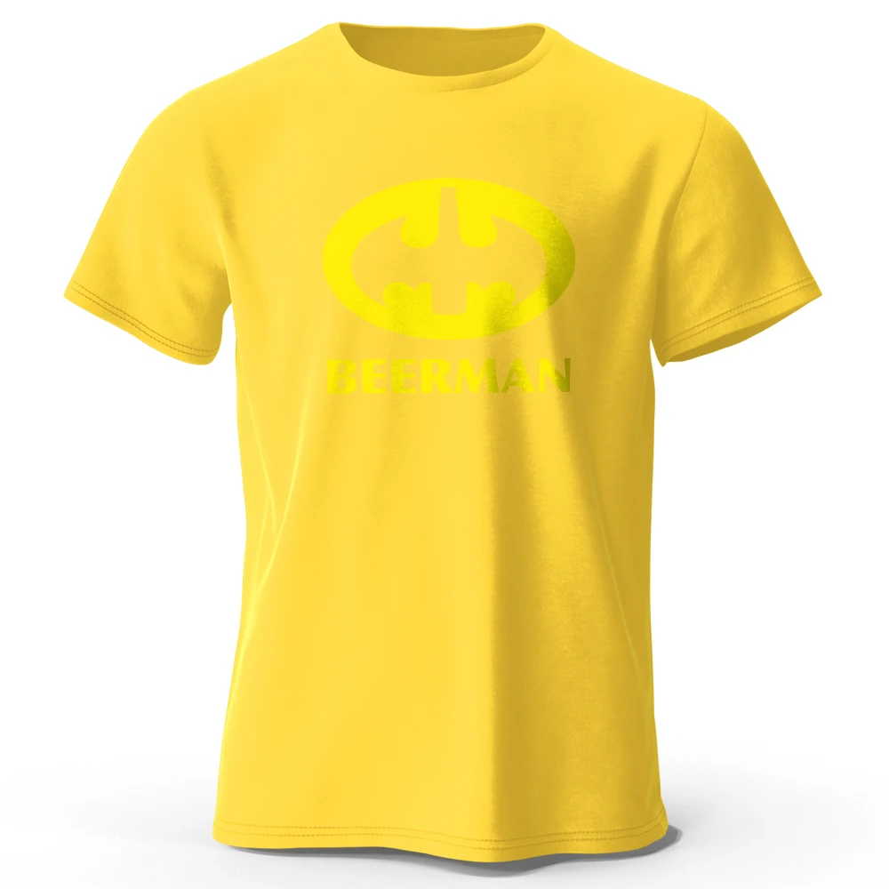 Men's Classic Beer Man Graphic Oversized T-Shirt - 100% Cotton Casual Summer Tee