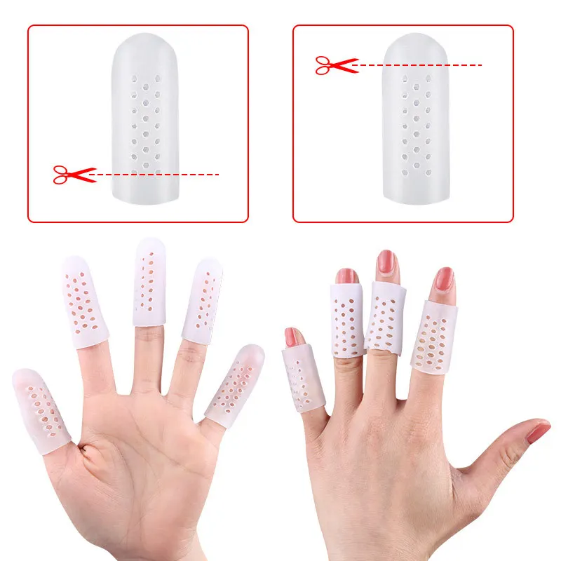 10Pcs=5Pairs Foot Care Gel Fingers Protector Corn Corrector Hammer Separator Orthotic Silicone Toe Tube Separation Protection