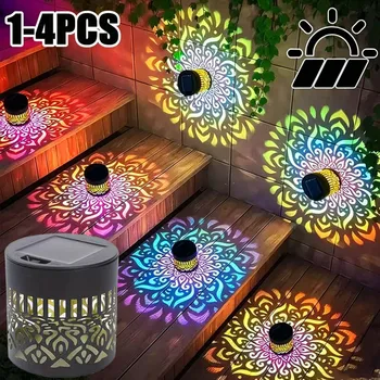 1/4pcs Solar Sunflower Mandala Wall Lantern 1
