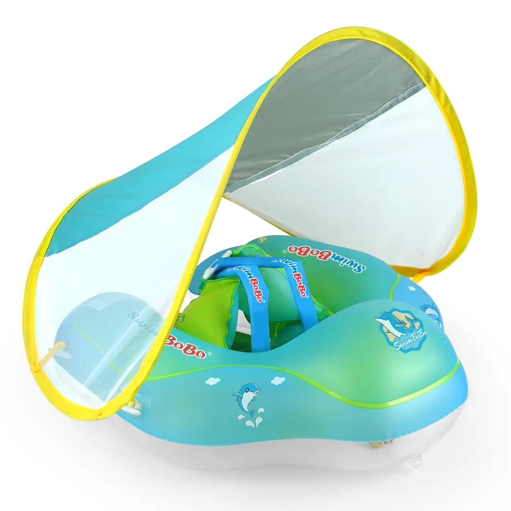 Swimming Pool Float Swimbobo Baby Swimming Pool Float With Canopy Inflatable Infant Floating Ring Kids Swim Accessories Circle Bathing Summer Toys