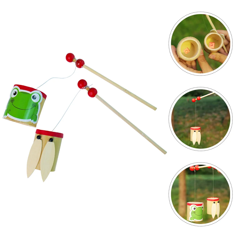 

2pcs Kids Enlightenment Playthings Children Bamboo Hand Shaking Sound Toys