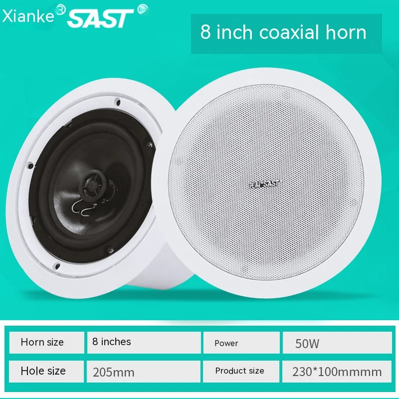 Coaxial ceiling speakers, hotel multi-room home sound system 30w 60w ceiling mounted frameless speakers