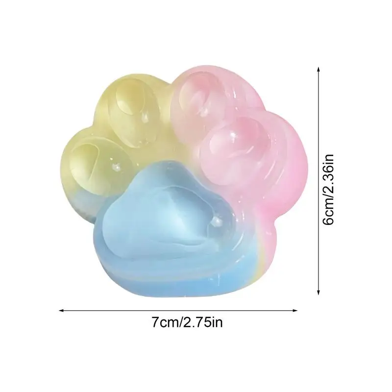 Cat Paw Squeeze Toys Three-Color Rainbow Squeeze Toy Funny Relax Ball Sensory Squeeze Ball Toys Sensory Fidget Toys for Kids