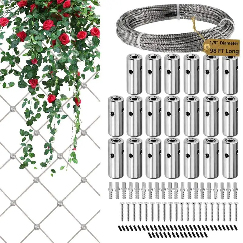 

Wire Trellis Kit Green Wall Hubs Wire Trellis Kits For Climbing Plants Portable Wire Wall Trellis Set With Allen Key Expansion