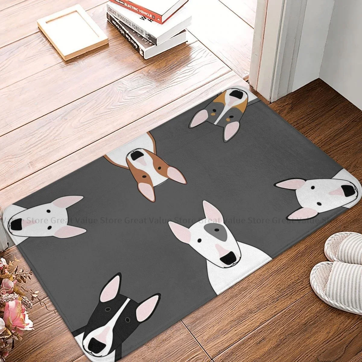 Alfombra antideslizante para el baño, Felpudo con diseño de Animal Buller inglés, perro, escuadrón, dormitorio, puerta de entrada, decoración del hogar