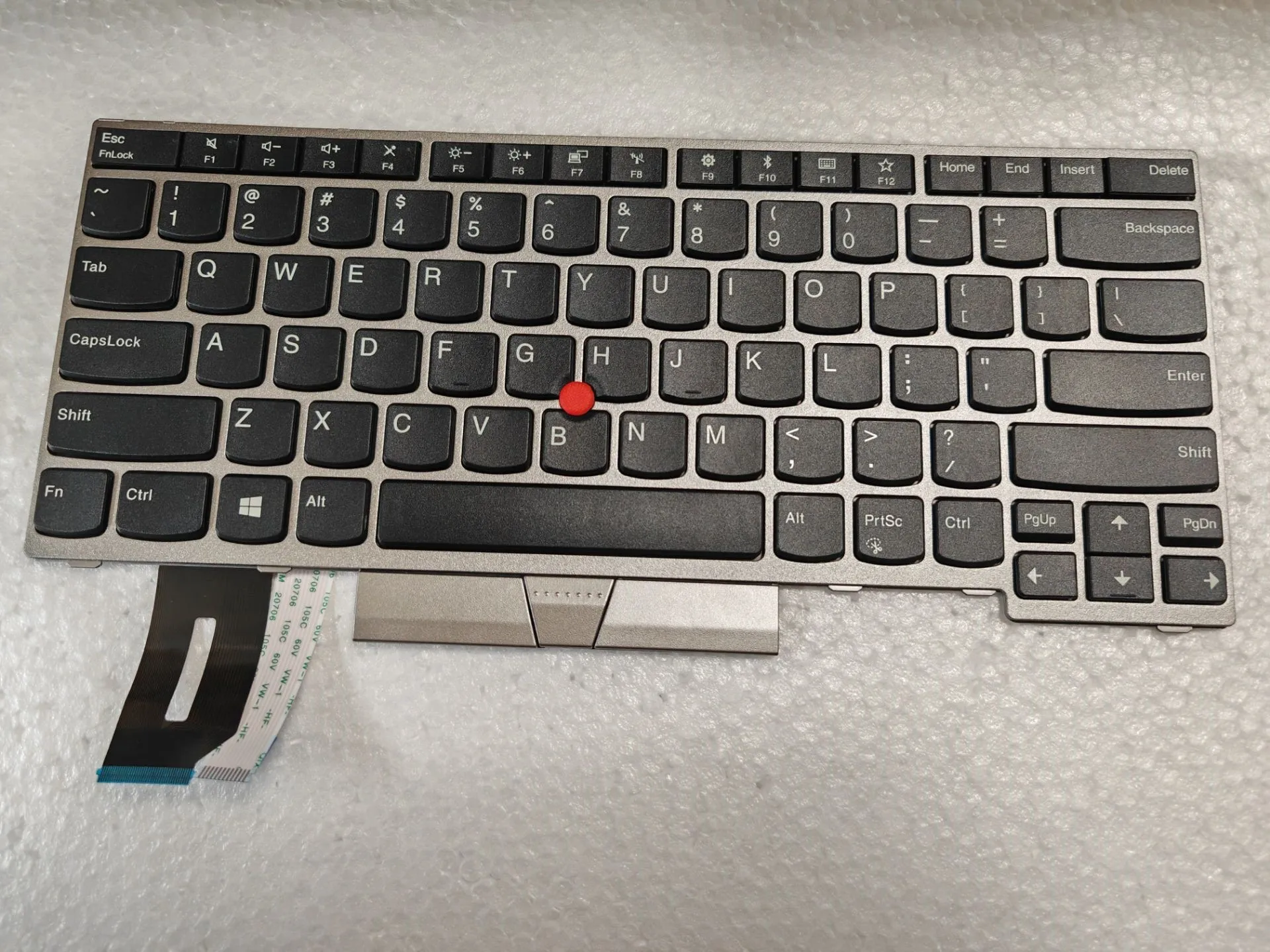 Per Lenovo Thinkpad E480 E485 L380 L480 L490 T480S T490 Tastiera Cornice Argento Non Retroilluminato Us