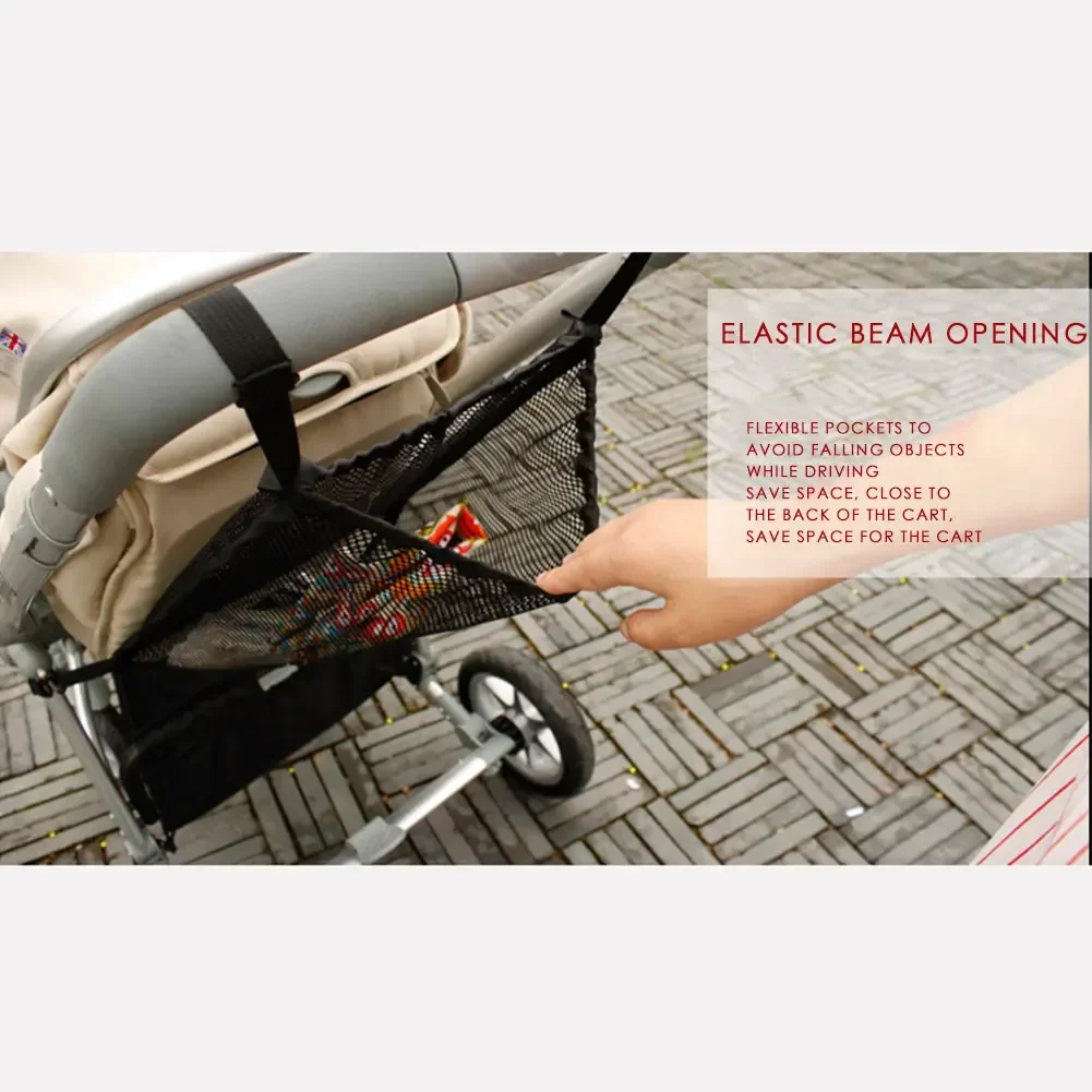 Description Picture 5 of itemPortable Large Capacity Pram Storage Pocket Baby Stroller Hanging Net Bags Infant Products Organizer Bag Stroller Accessories
