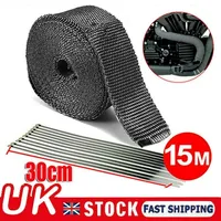 High Quality 15M Exhaust Heat Wrap Tape Titanium Fiberglass Thermal Shield with Stainless Ties for Motorcycle & Car