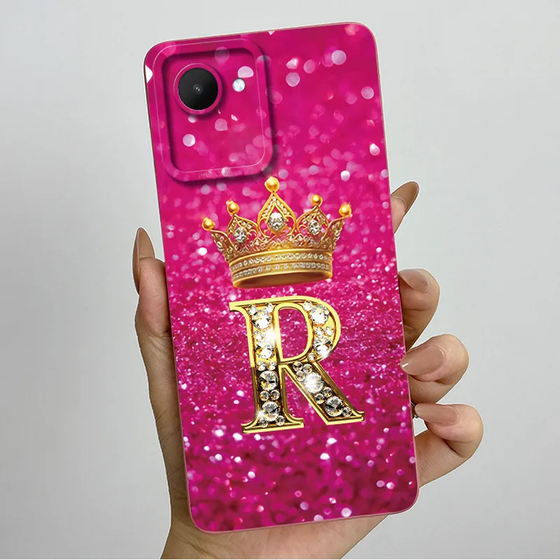 Crown Letters Soft Case with Camera Protection - Stylish Back Cover