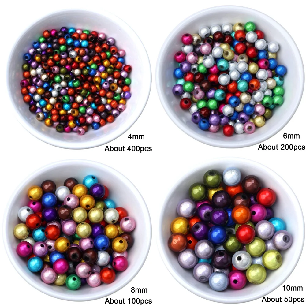 Acrylic Beads 4/6/8/10mm Mixed Color 3D Illusion Miracle Spacer Fantasy DIY Necklace Bracelet Jewelry Making