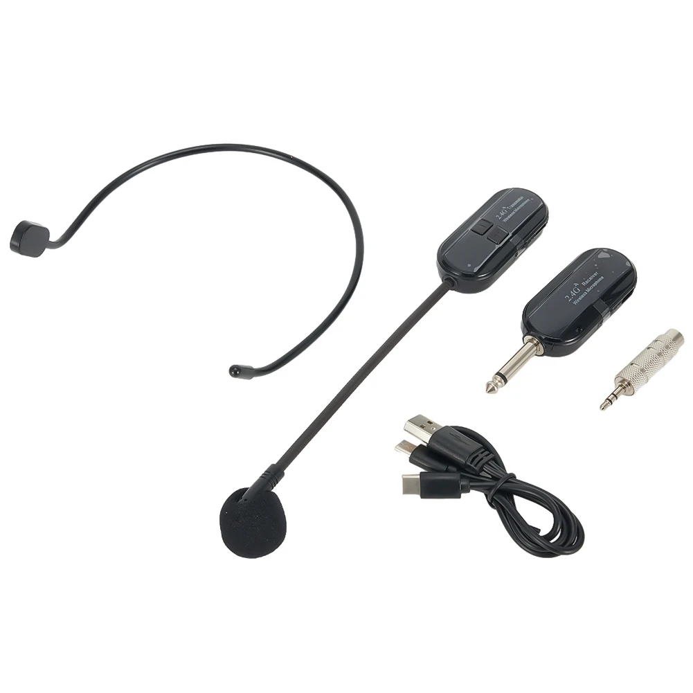 야외 연설 헤드셋 마이크 송신기, 교육용 USB 케이블 어댑터 포함, 100HZ-15KHz, 160FT, 50M, 6-8 시간 마이크