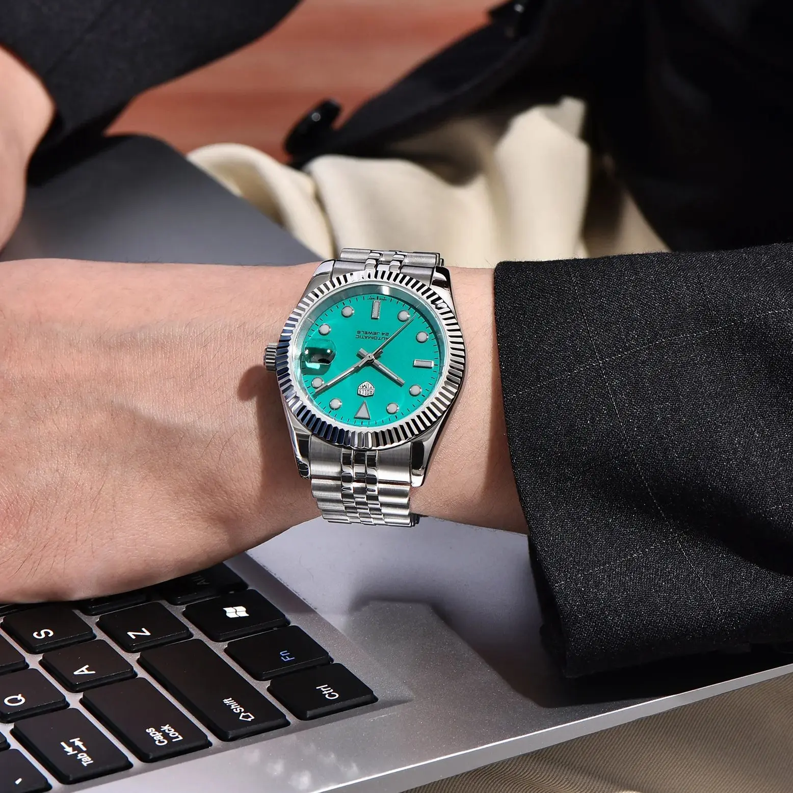 Rollstimi DD40 New Men's Watches Automatic Watch For Men NH35A Mechanical Wristwatch All-luminous Dial AR Sapphire crystal