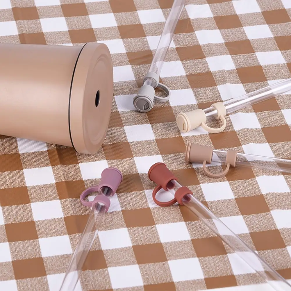 12mm Straw Cover Reusable Food Grade Plastic Straw Cover Protector for Glass Straws Dust-proof Mini Tip Plug Topper Kitchen