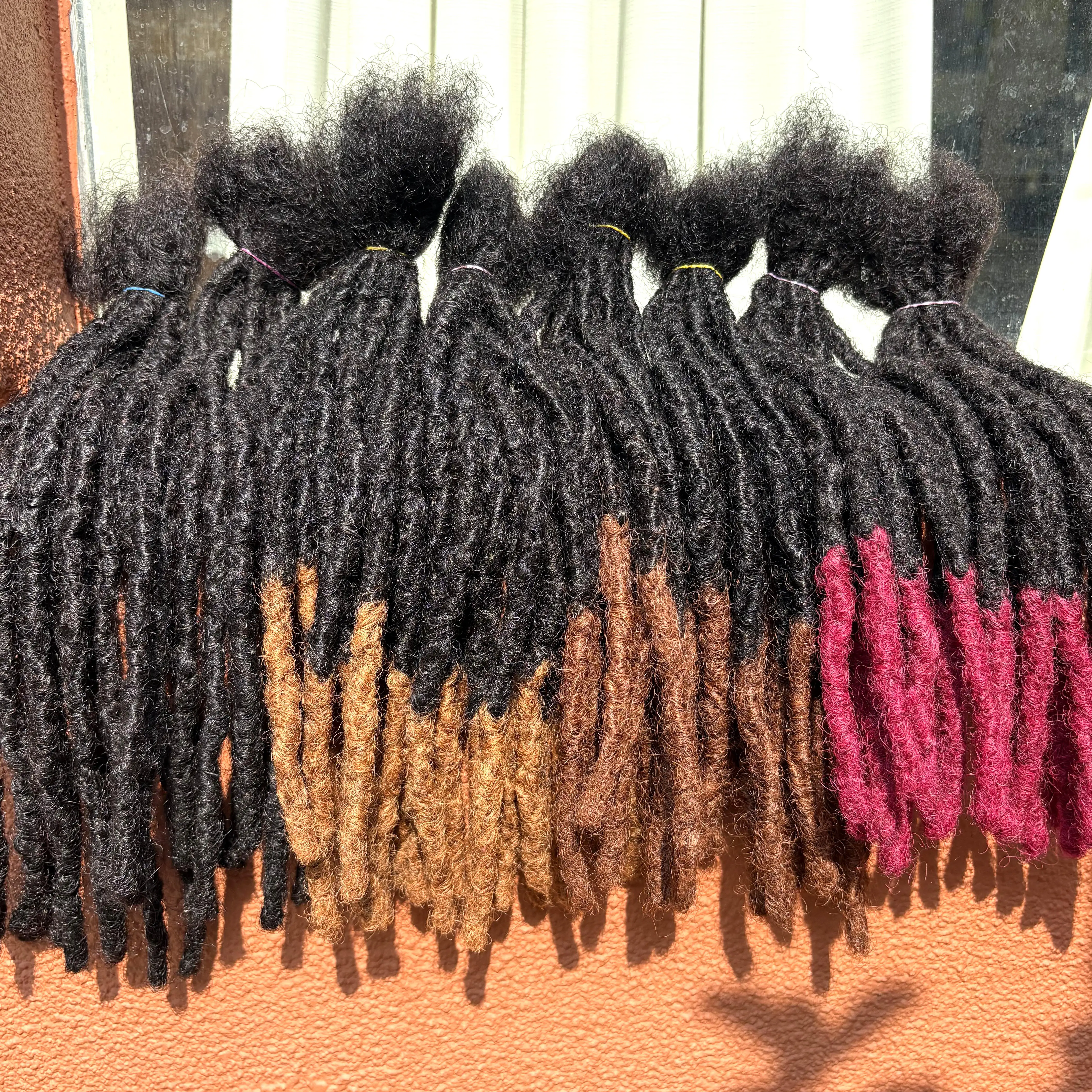 10inch Colored 0.6cm Inter Loc Extension Human Hair Handmade 100% Human Hair Loc Dreadlock Extensions for Women Men Kids 4