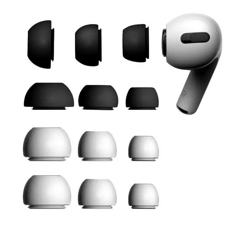 

3 Pairs Silicone Ear Tips Earplug Cover ForEarphone Reducing Noise In-Ear Eartips Replacement Accessories