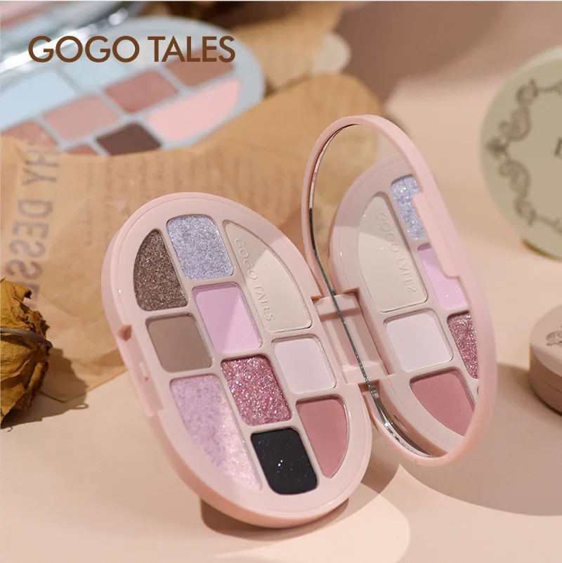 Gtales Gogo Dance Lolita Ten Color Eye Shadow Powder Blusher High Light Shaping Disk Combination Beginner