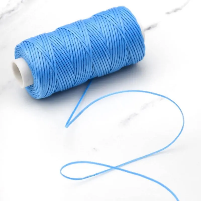 Leather Sewing String 150D Leather Polyester Flat Wax 0.8mm Diameter 50 Meters