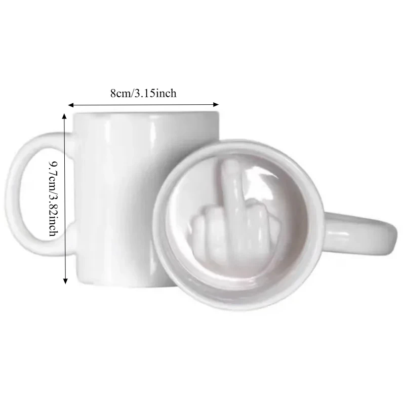 Funny Middle Finger Cup for Coffee Milk and Water, Personality Creative Design, Ceramic Mug, Party Spoof, Drinkware