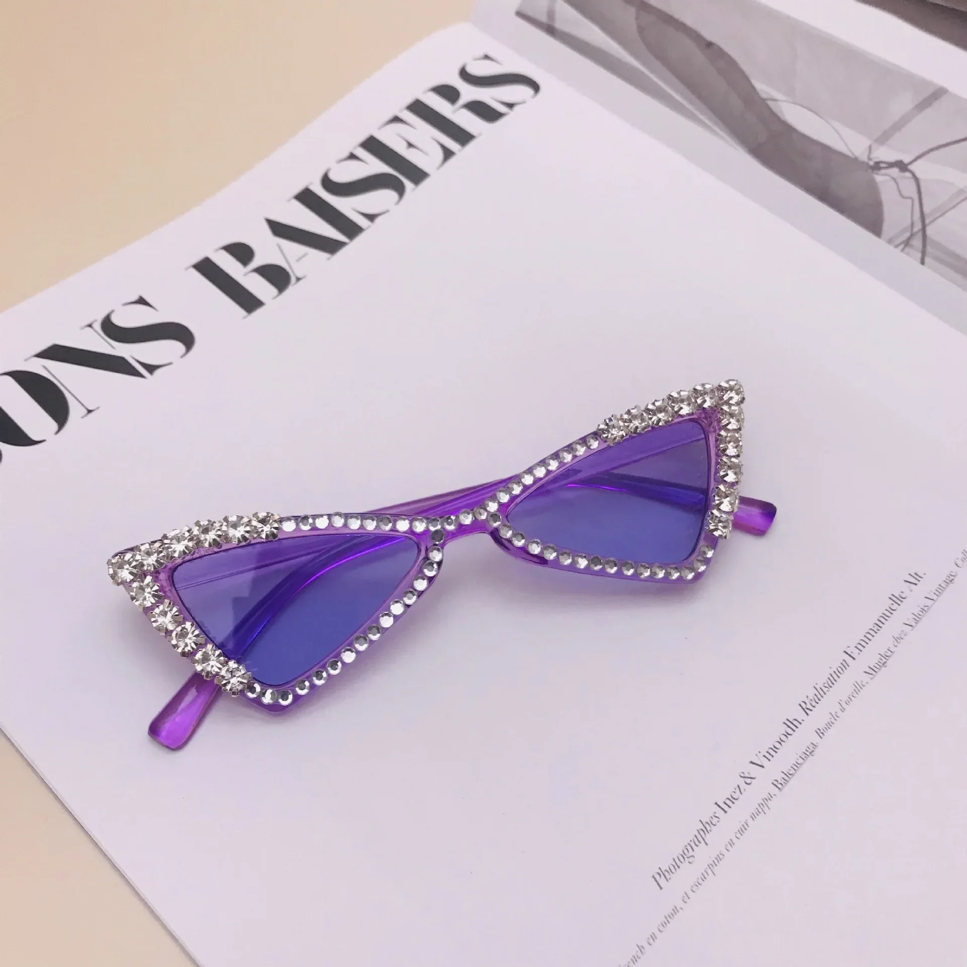 Kids Diamond Crystal Cat Eye Sunglasses Sun Glasses UV400 Summer Shades Black Red Small Eyewear Luxury Gafas
