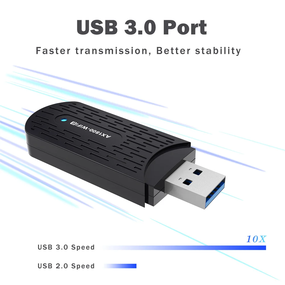AX1800 WiFi6 어댑터 2.4G/5Ghz USB 와이파이 동글 무선 네트워크 카드 데스크탑 노트북용 Win10/11 리눅스