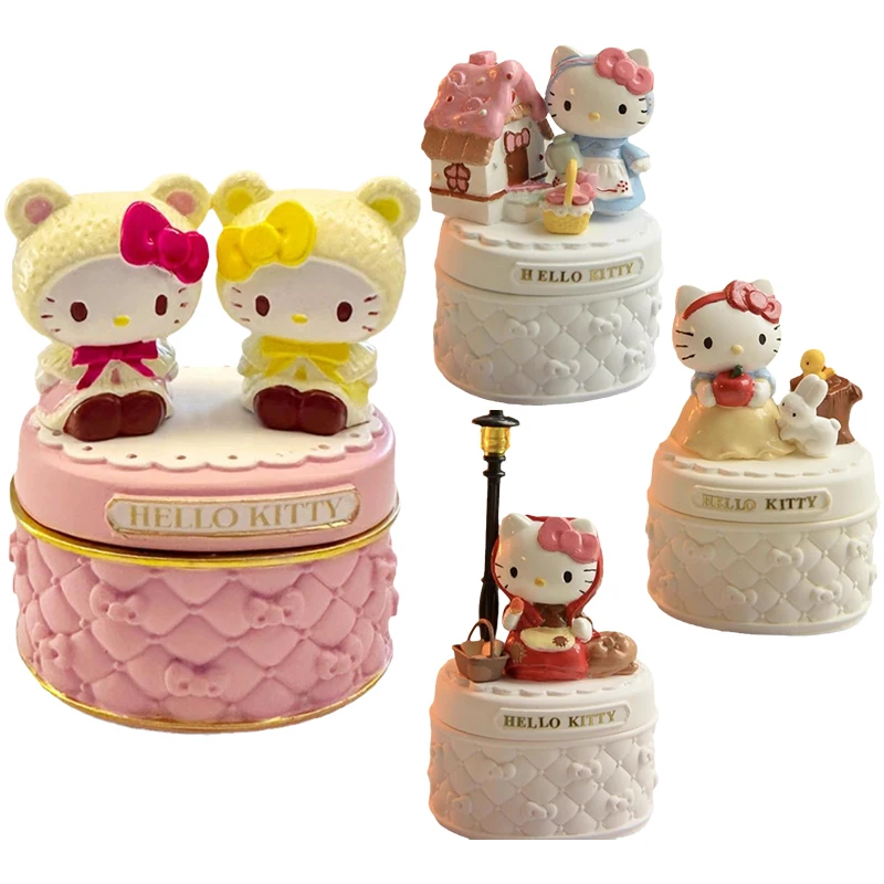 

Kawaii Sanrioed аниме Hello Kittys большая емкость полимерная коробка для хранения ювелирных изделий домашний декор свадебный подарок Рождество подарок на день рождения