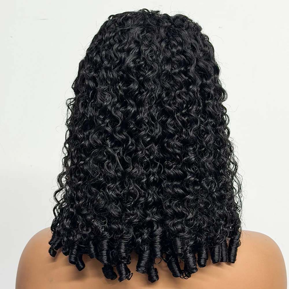 Burmese Spring Human Hair Wigs 250% Density 13x4 Lace Frontal Wig 100% Human Hair Wigs Burmese Curly With Spiral End For Women