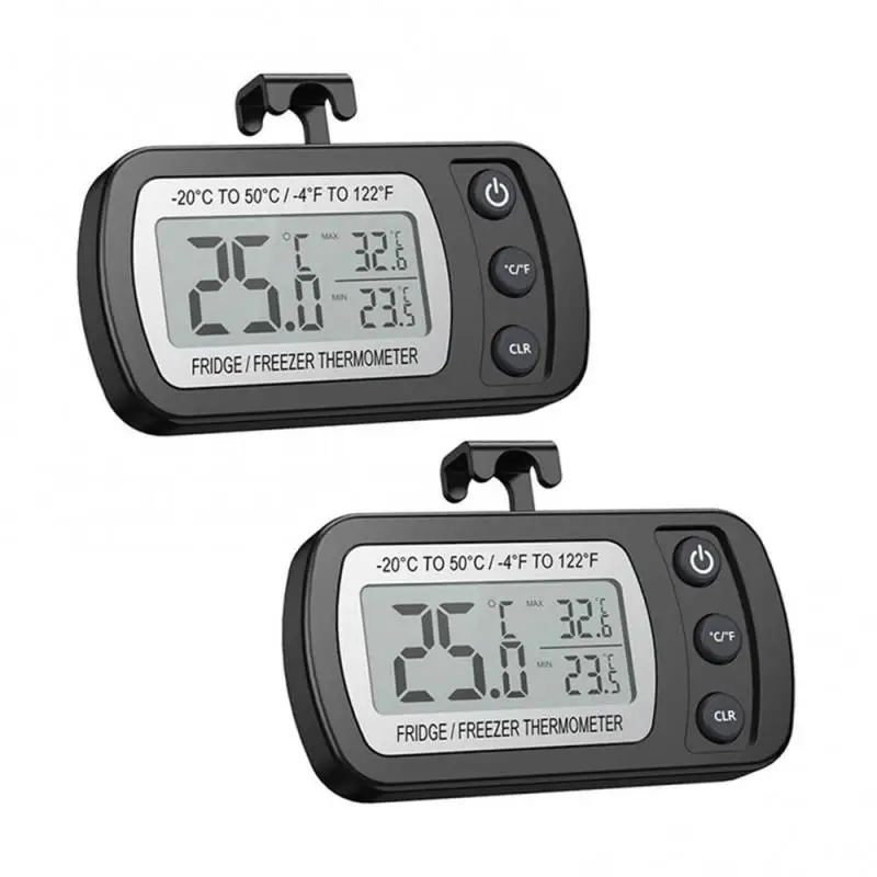1/2PCS Fridge Thermometer Anti-humidity Refrigerator Freezer Electric Digital Thermometer Temperature Monitor LCD Display with 4