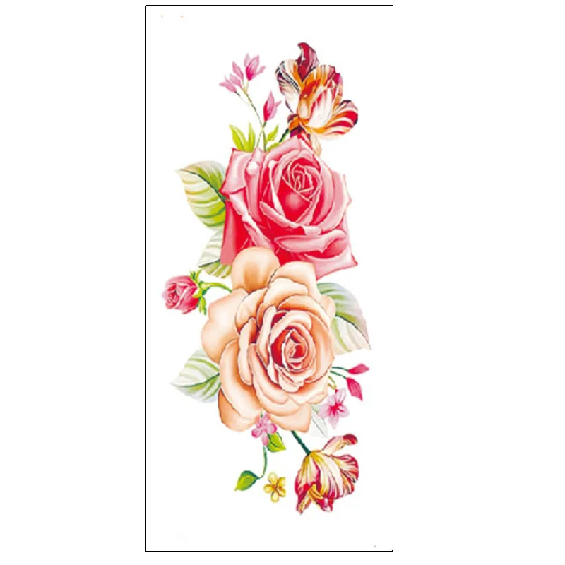 30 Different Styles Rose Lotus Tattoo Stickers Waterproof Temporary Sketch Flower Simple Flower Tattoo Sticker for Women Man