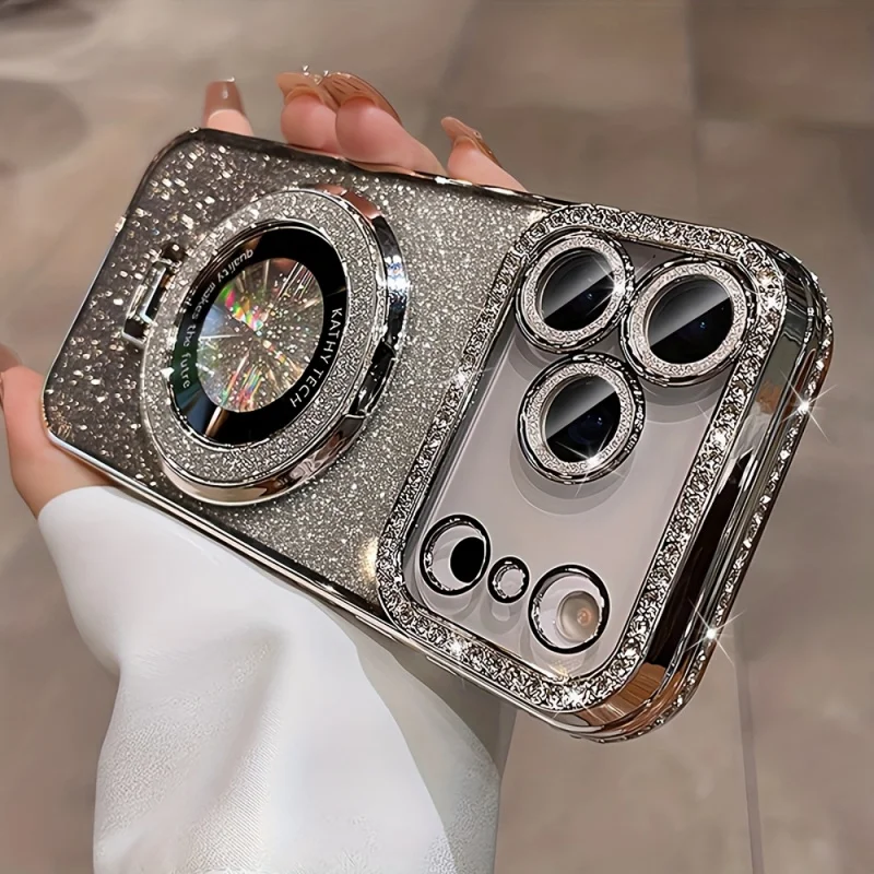 Shiny Rhinestone Fashion Stand Phone Case with Mobile Holder