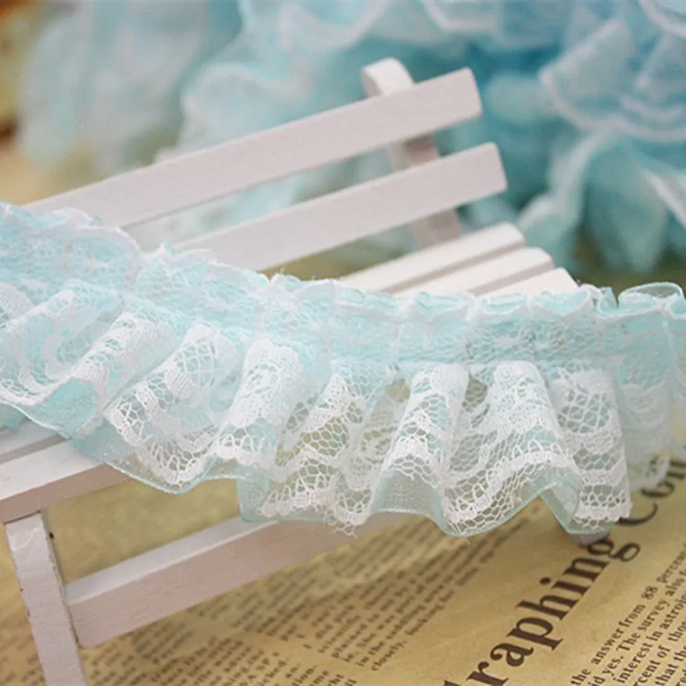Pleated Lace Fabric Ribbon 4cm Lace Trim DIY Craft Supplies Sewing 1M