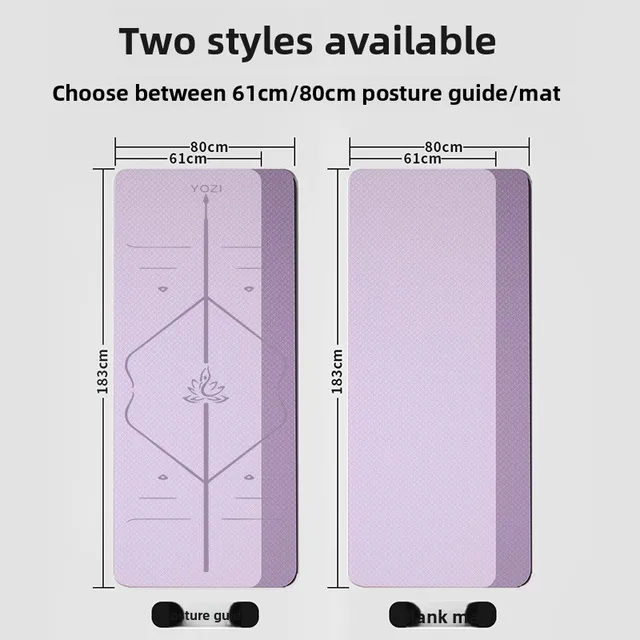Home Fitn Yoga Mat Soundproof Non Slip TPE Material with Guide Lines for Yoga Poses Eco Friendly Exercise Equipment 4