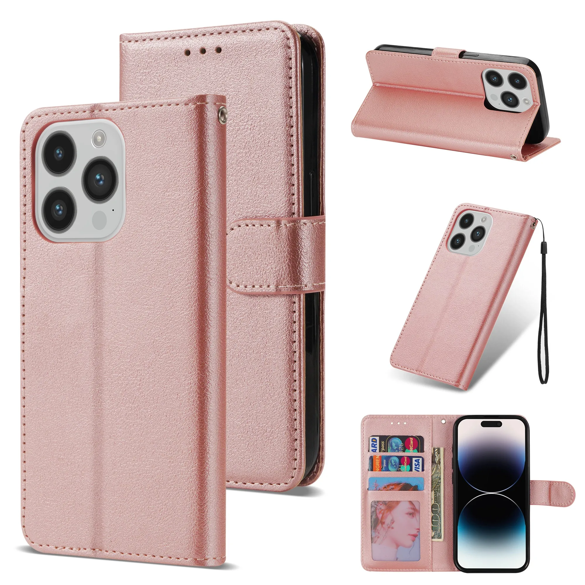 Premium PU Leather Flip Wallet Protect Cover