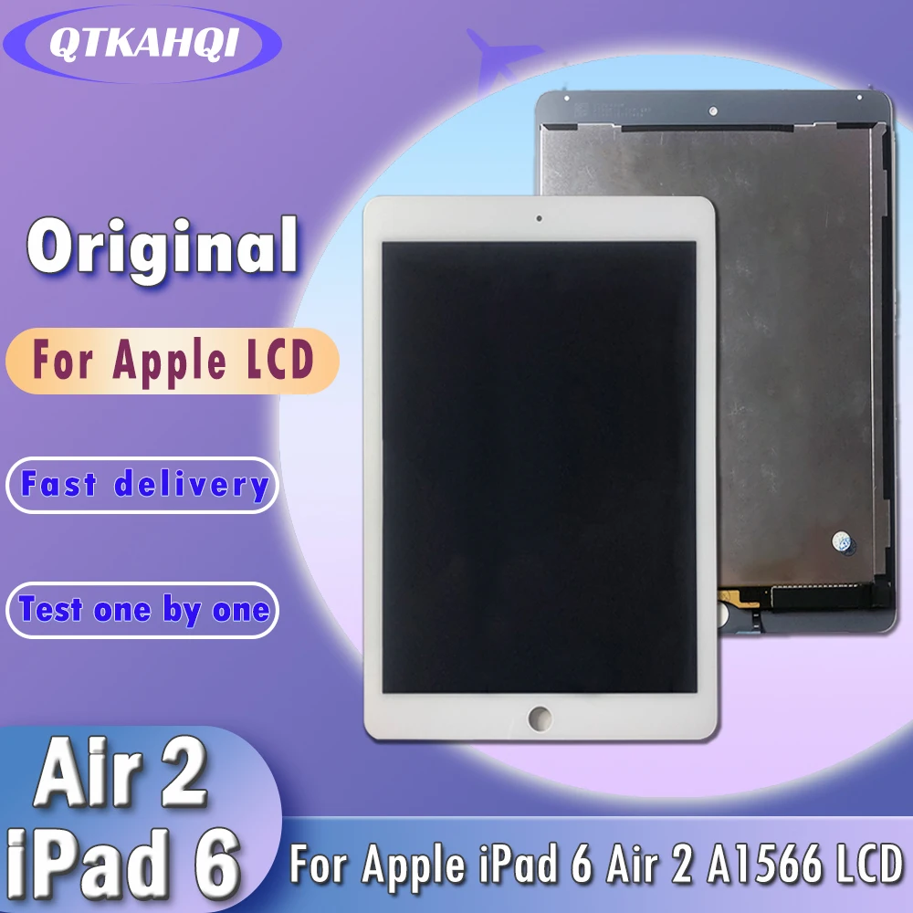 Original LCD 9.7 For ipad Air 2 A1566 A1567 / ipad 6 LCD Display Touch  Screen Digitizer Assembly Replacement