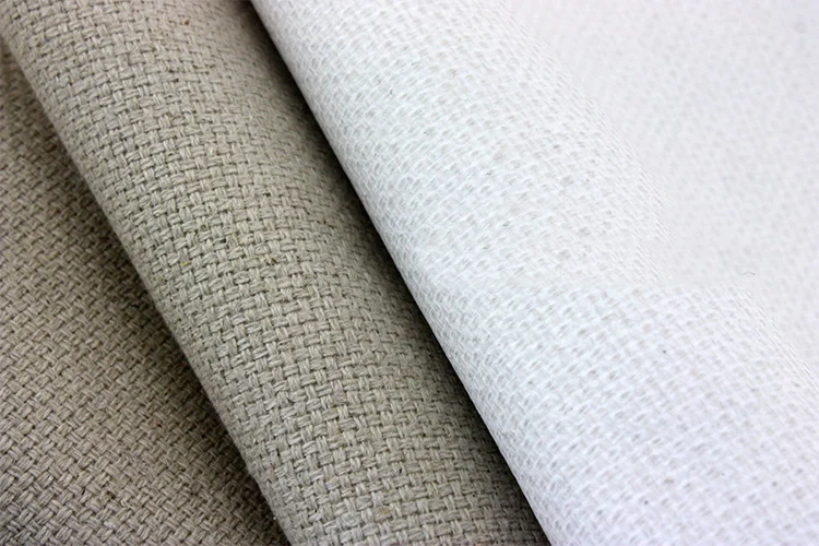 588gsm Thick Double warp and double weft linen blend coated rough oil canvas, width 170cm