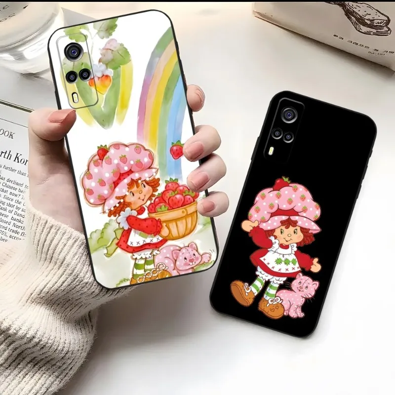 Custodia Per Telefono Vintage Strawberry Shortcake Girl Per Vivo Y31 Iqoo U5 U5X 9 V21E Y31S V23 Y73 Y33S Y21 Y76 T1 X60 X70 X80 Pro Plus