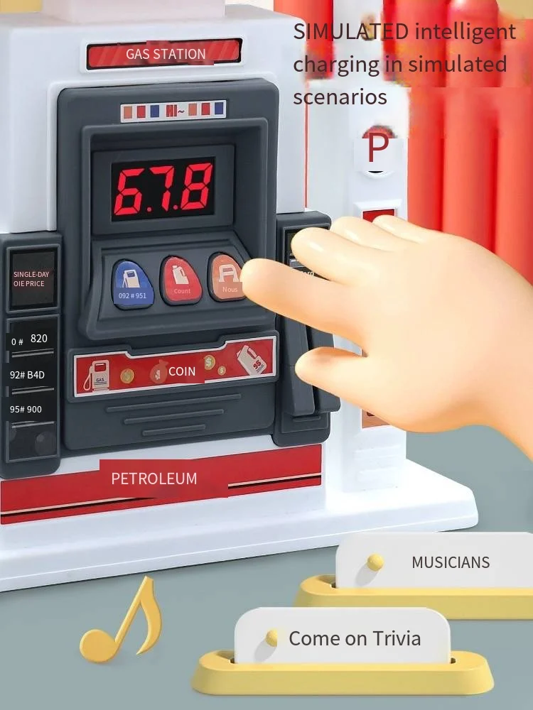 Children's Simulation Car Gas Station Refueling Police Machine Credit Card Payment Toy Model Boy Role Play Petrol station Gift 5