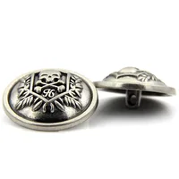 10PCs Metal Sewing Buttons Scrapbooking Round Single Hole Skull Head Pattern 15mm 20mm Dia. Costura Botones decorate 1