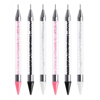 1PC Dual Heads Acrylic Metal Dotting Wax Pen Rhinestones Gem Picker Crystal Picking Nail Art Studs Dotter DIY Point Drill Tools 2