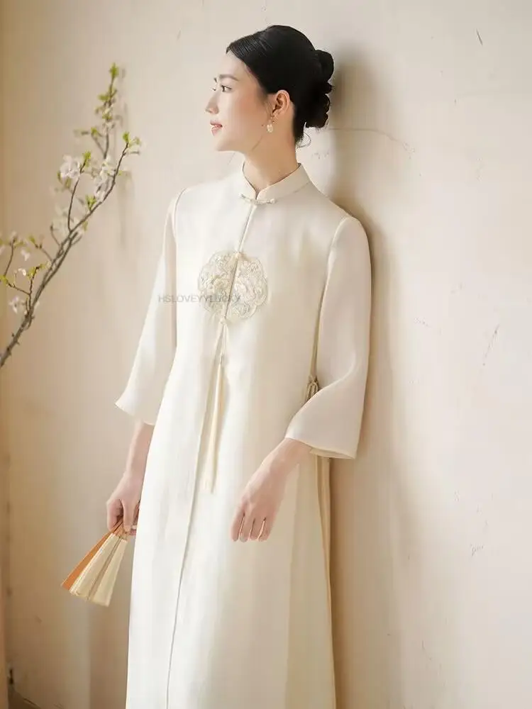 Женское платье с вышивкой дзен Ципао