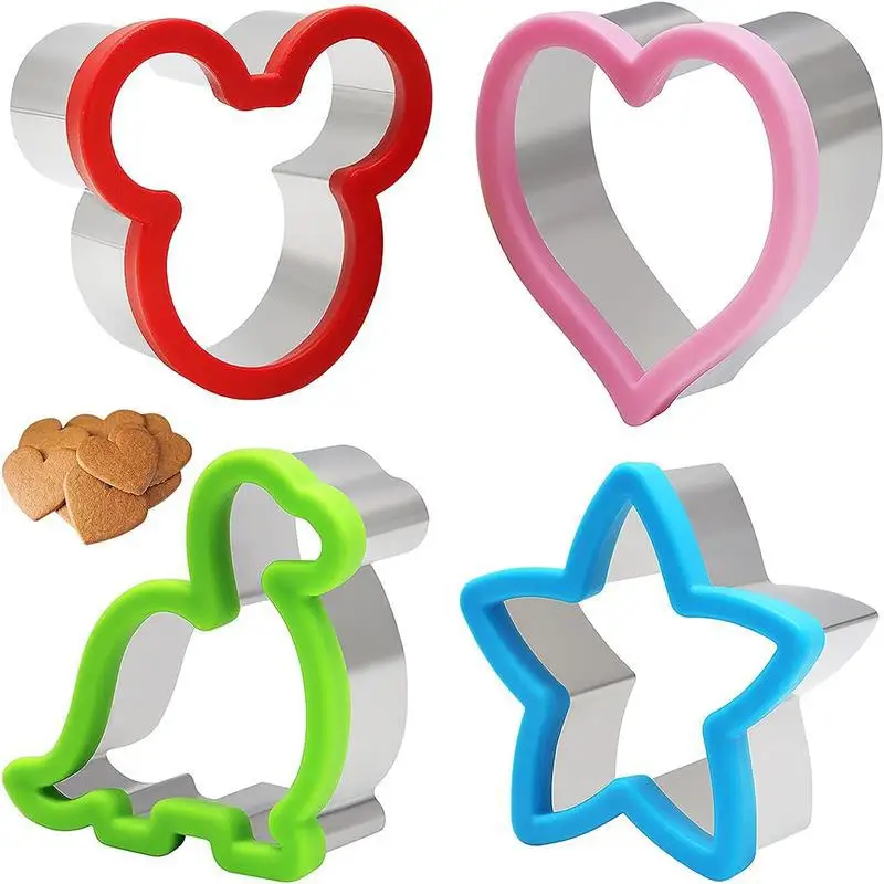 

Sandwich Mould Set Animal Dinosaur Star Heart Shape Stainless Steel Bread Mould Cookie Cutters Mold Baking Tools for Kids
