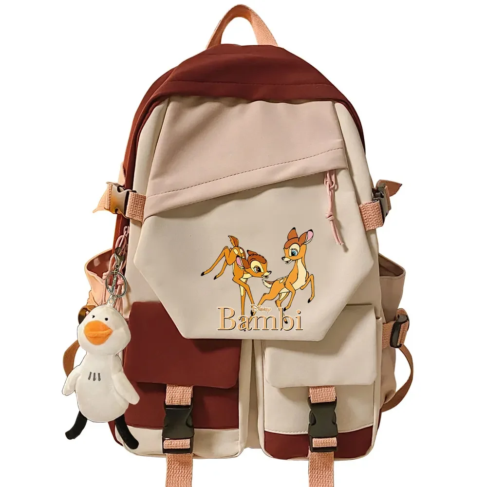 Saco Escolar De lona Kawaii para Adolescentes, bolsa De retales para Meninas e Mulheres, Mochila Escolar, Bambi