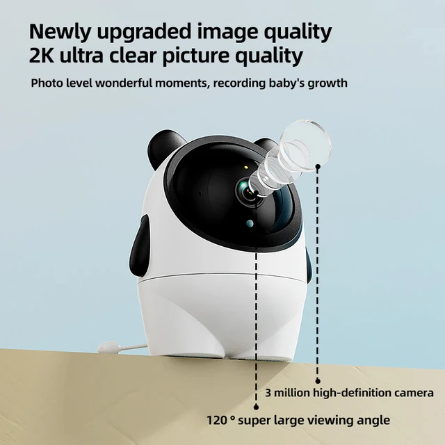 Danmini 2K HD Baby Monitor 3 Million Pixels Camera Tuya App Mobile Remote Control Infrared Laser Shake Pet Night Vision Monitors 3